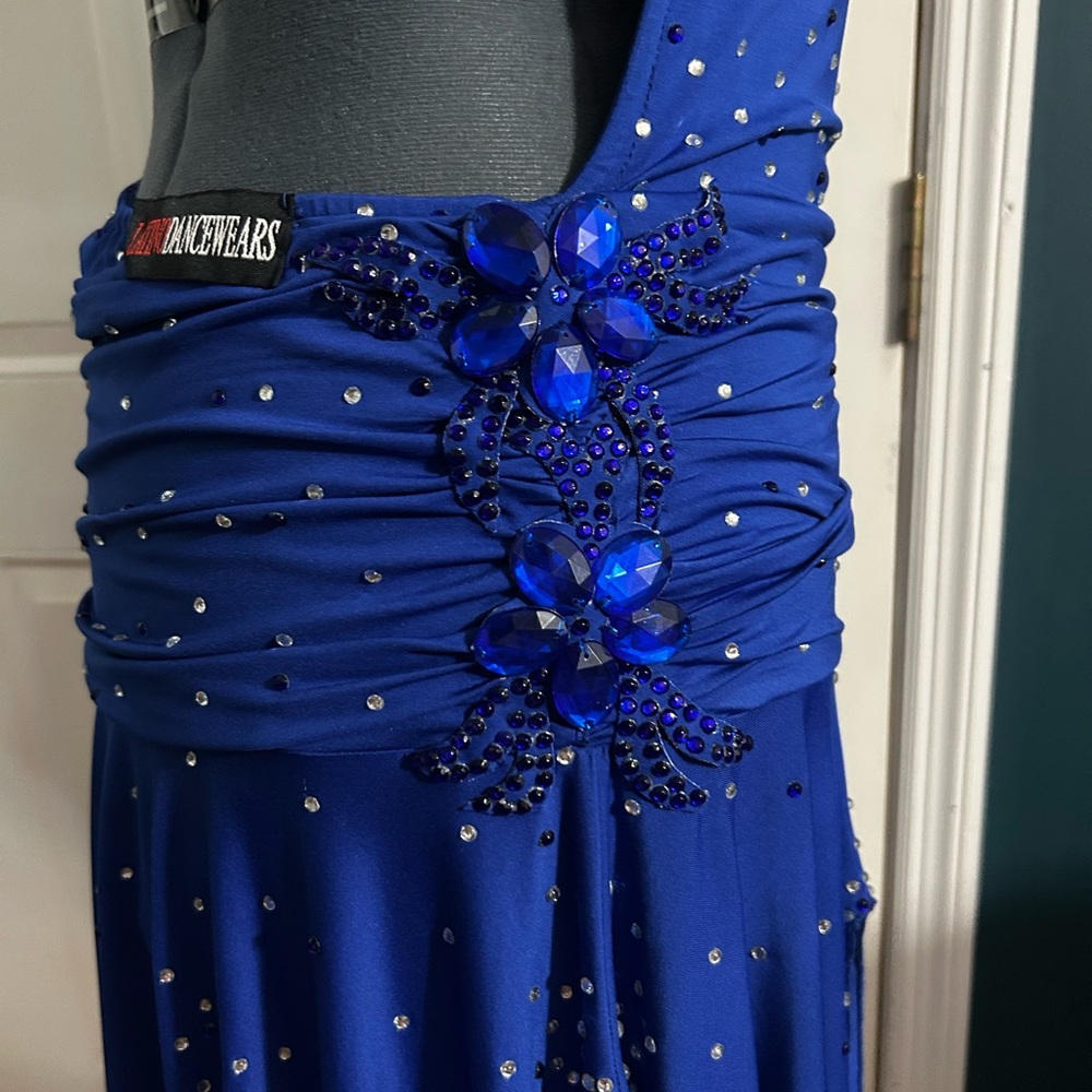 Blue Rhythm Ballroom Dance Dress - Picture 5 of 7